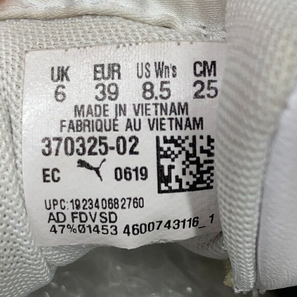 Puma Carina Platform Lace Up Low Top Sneakers White Leather Women's Size 8.5 - Picture 7 of 9